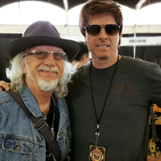 Mike Himmel with Aerosmith guitarist Brad Whitford at the Dallas International Guitar show, 2016