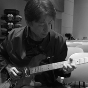 Yoshi Ikegami, CEO of BOSS Worldwide, playing the Himmelator Guitar